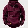Men's Hooded Sweatshirt with Multiple Pockets and Drawstring Zip-Up Pullover for Sports, Leisure and Outdoor Wear