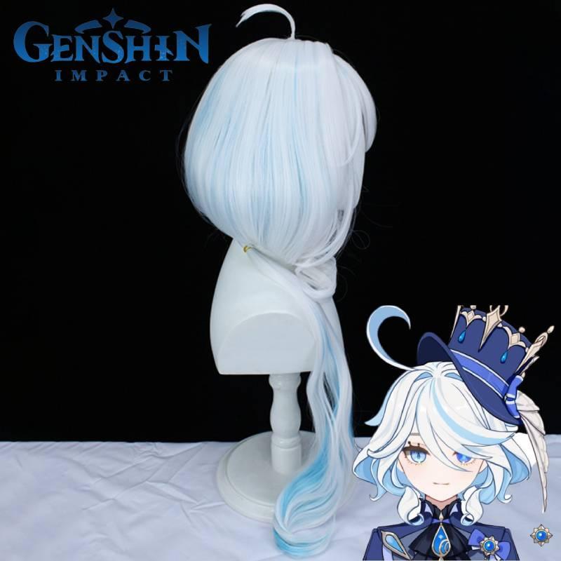 Genshin Impact Focalors Cosplay Wig High-quality Heat Resistant Hair Fiber