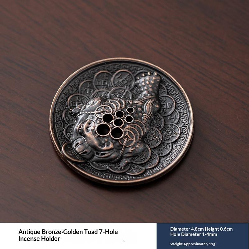 1/2/3/4Pcs Golden Toad Incense Diffuser Incense Stick Holder Metal Zen Lotus Buddha Incense Burner Censer Buddhist Aromatherapy