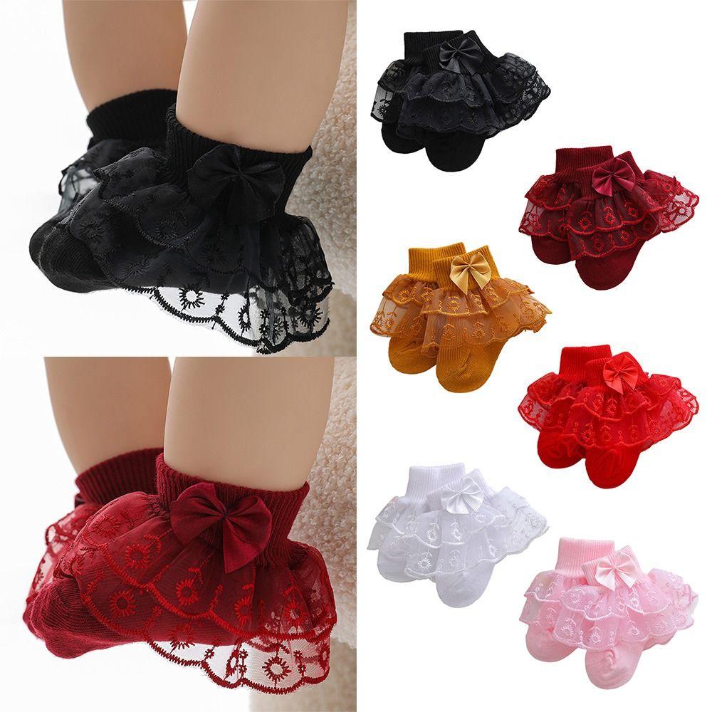 Thin Toddler Ruffle Ankle Socks Double-Layer Infant Summer Socks Delicate Baby Girls Lace Socks