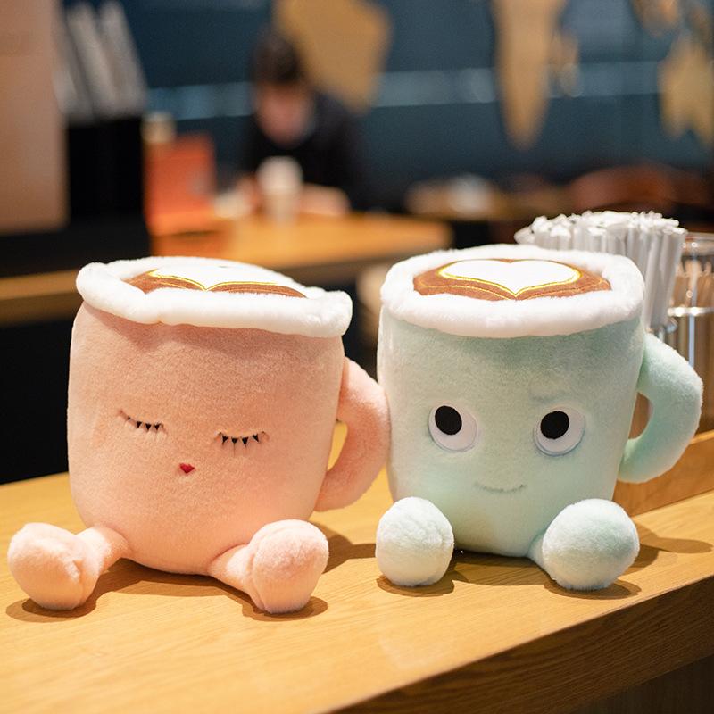 Zu 2030Cm Latte Art Coffee Cup Plush Toy Cute Home Kitchen Decor Matcha Flavor Drink Tea Soft Dolls