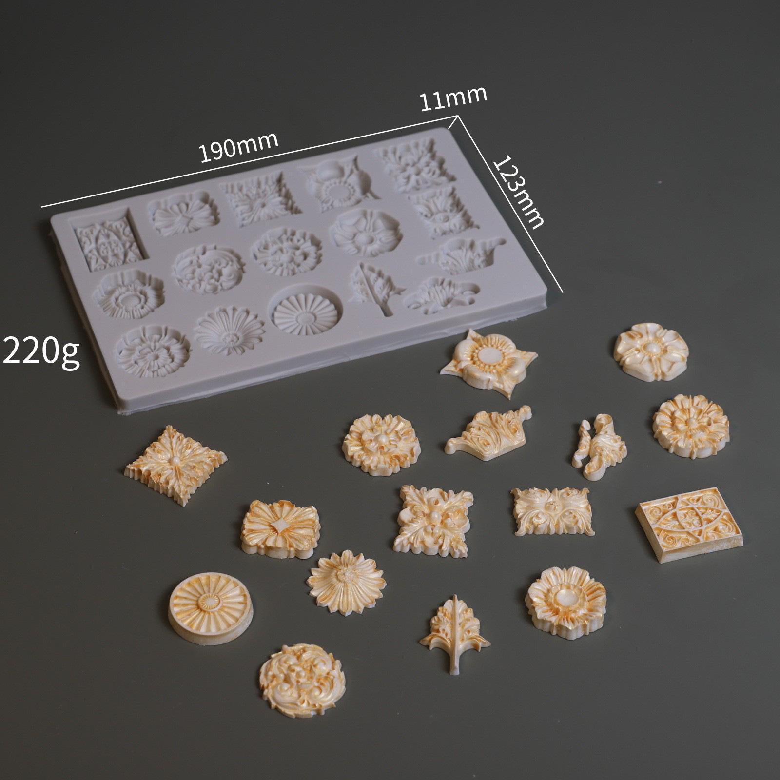 

Европейская ретро форма для драгоценных камней из силикона для торта, мастики, шоколада и DIY свечей Relief Gem Mold серый