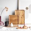 Acacia Wood Tray Solid Wood Tray Rectangular Wooden Tray Disc Japanese Tea Tray Barbecue Snack Cake Wooden Plate