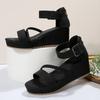 Fashion Summer Fashion Braided Roman Style Sandals for Women New Open Toe Wedge Heel Thick Bottom Women's Versatile Cover Heel Sandals