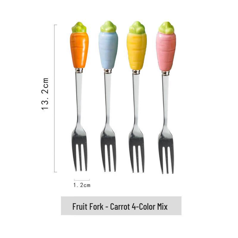 Qiwei 304 Stainless Steel Fruit Fork Set with Storage Holder