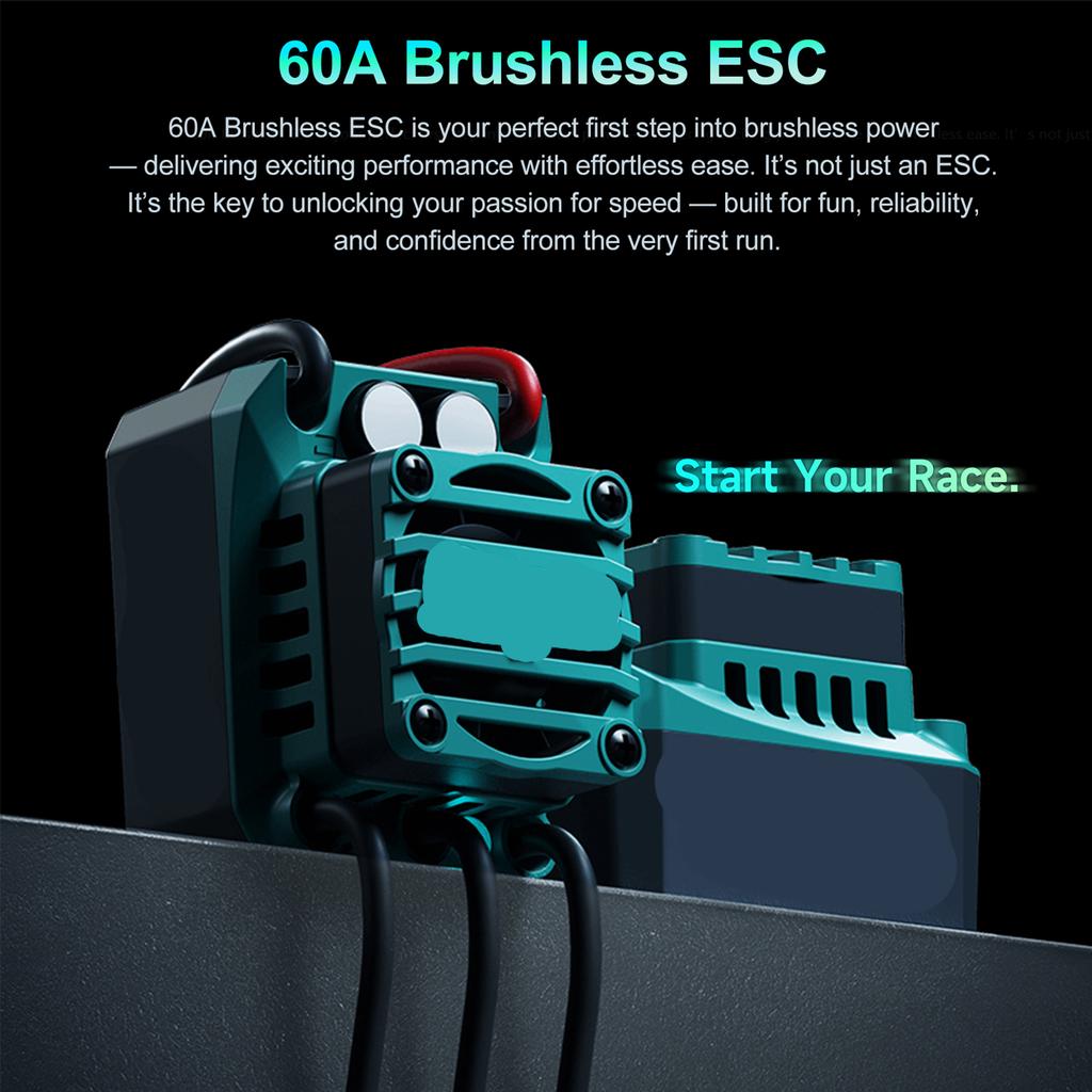 60A Brushless ESC for 1 10 RC Car Truck Crawler, Electronic Speed Controller with Wireless App Programming 60A Constant
