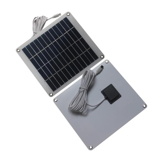 Solar Panel 5W 12V High-Efficiency Monocrystalline Silicon Renewable Energy Charger with 3.0M Type-C Cable