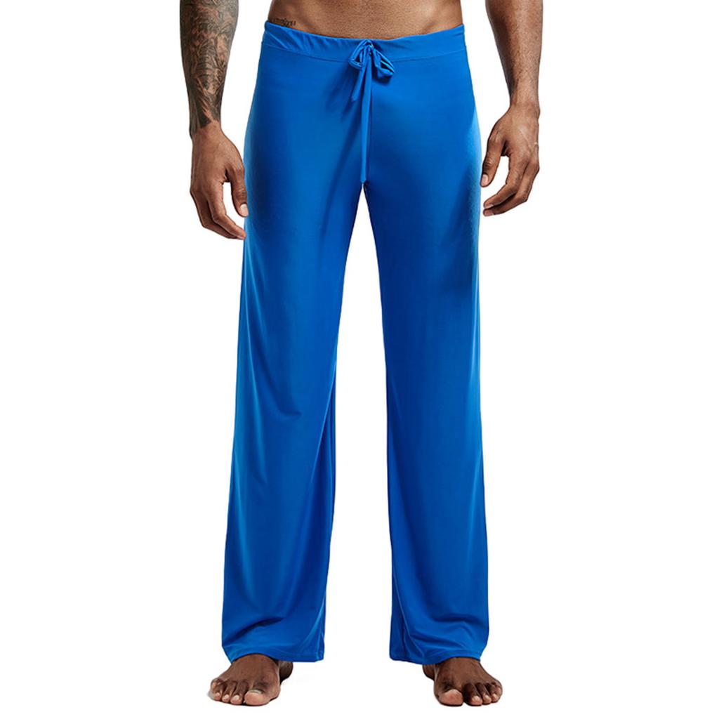 Men's Solid Color Loose Wide Leg Home Pants Pajama Pants Men's Casual Fashion Yoga Pants
