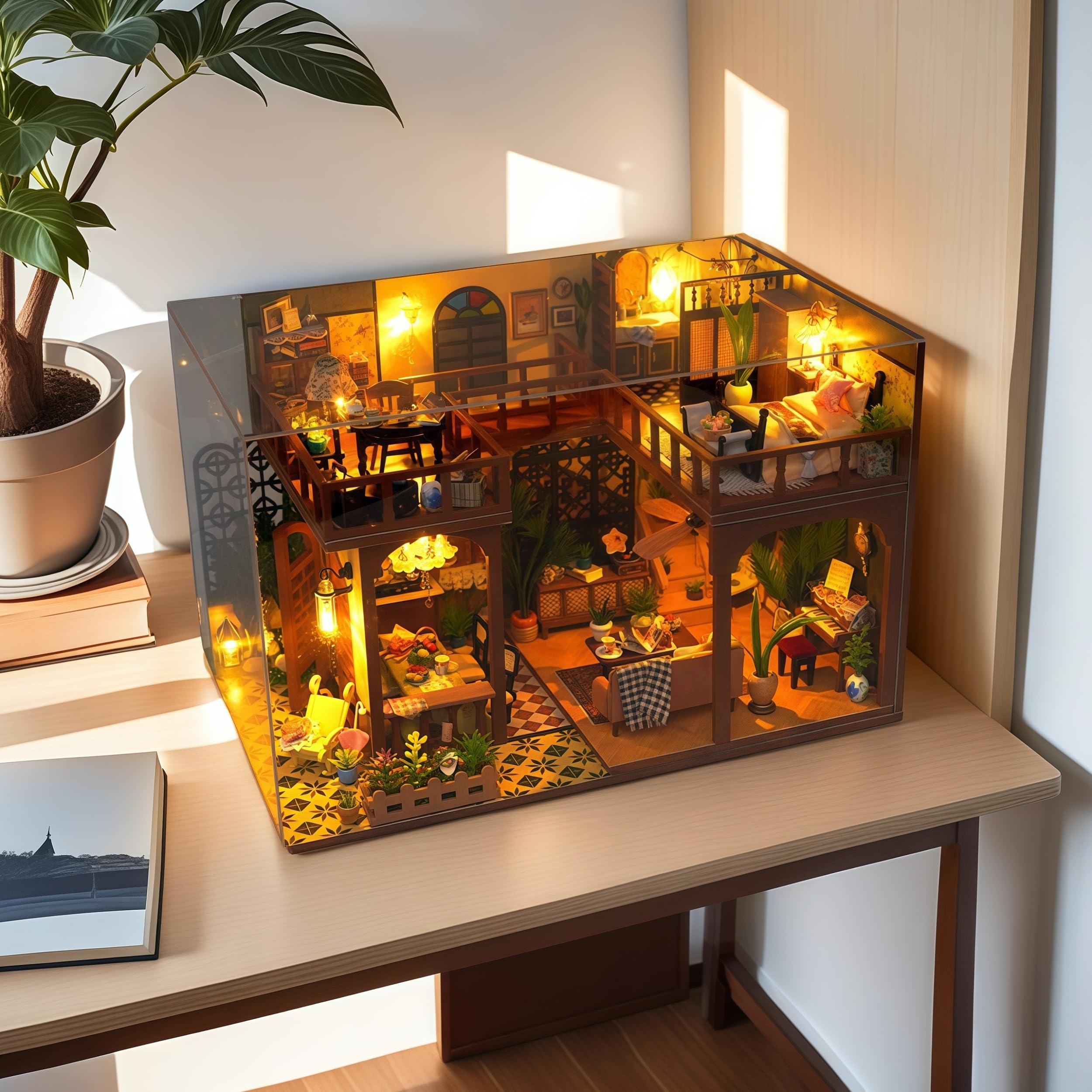 

sofiey Набор для кукольного домика DIY, Набор для рукоделия с миниатюрной мебелью с пылезащитным чехлом, TD47 [История времени]