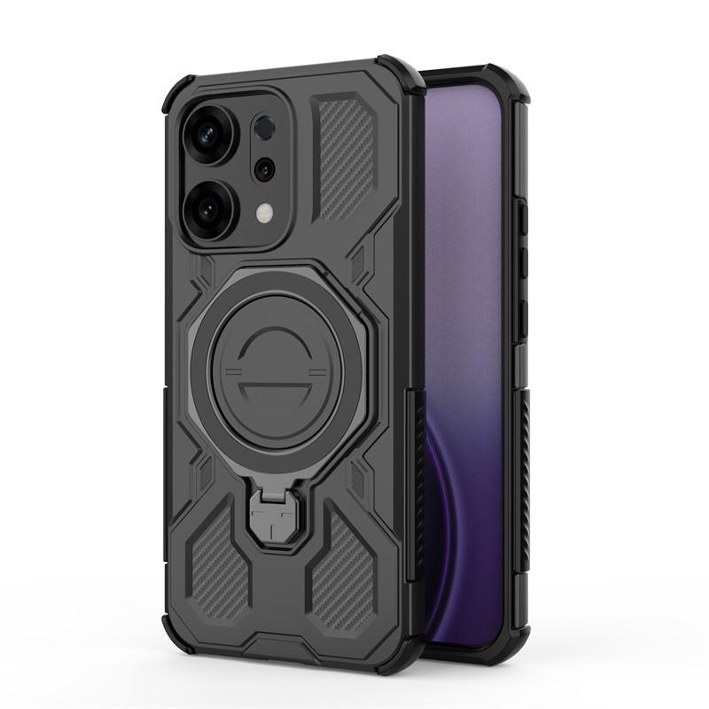 For OPPO Reno14 Case OPPO Reno14 Cover Holder Magnetic Wireless Charging Bumper Shield Protective Phone Cases On Reno 14 Funda