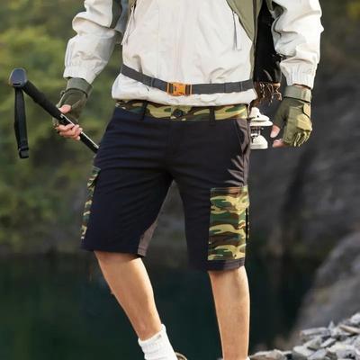 2025 New Men's Outdoor Sports Mountaineering Multi-pocket Shorts In Fashionable Solid Color Men's Sports and Fitness Shorts