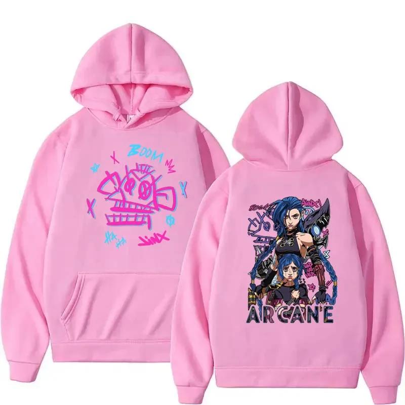 Harajuku Hip Hop Pullover Tops Anime Arcane Hoodie Sweatshirt Fans Gift Streetwear Women Men Fleece Sweatshirts Hooded Pullovers