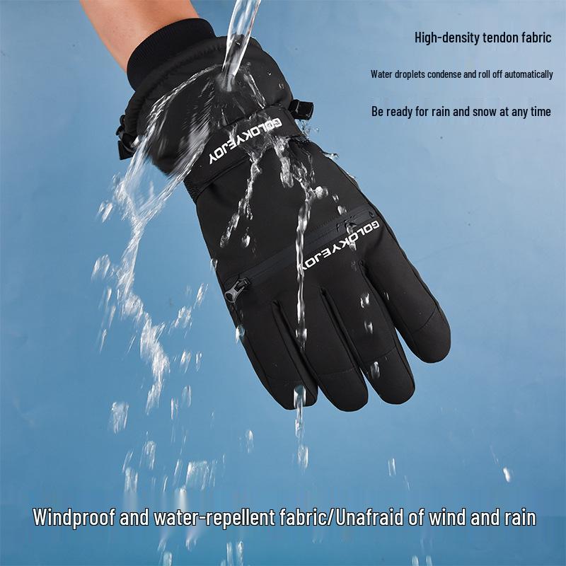 Waterproof Winter Ski Gloves for Men & Women, Touch Screen Compatible, Thickened Plush for Cycling & Motorcycling