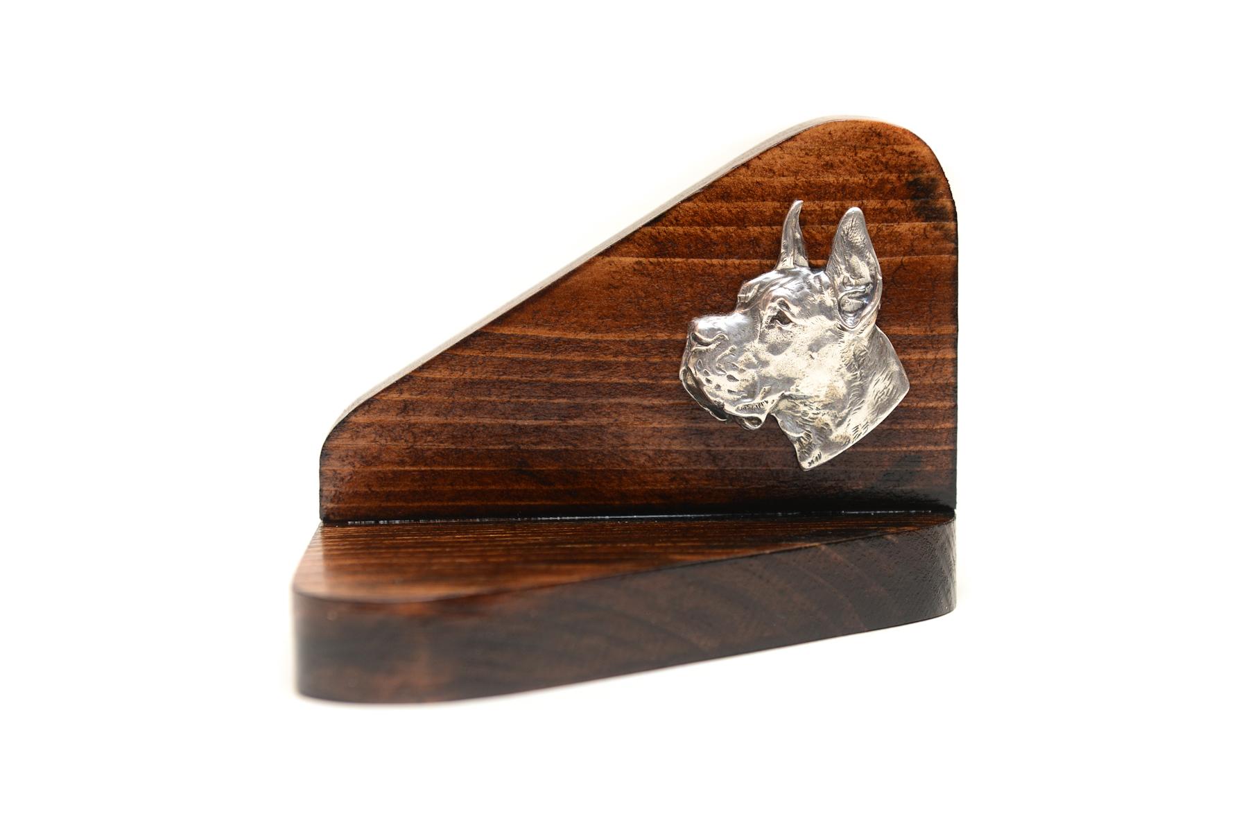 

Great Dane I - wooden candle holder with a dog, tealight holder, a memorial place for a dog by Art-Dog brand коричневий
