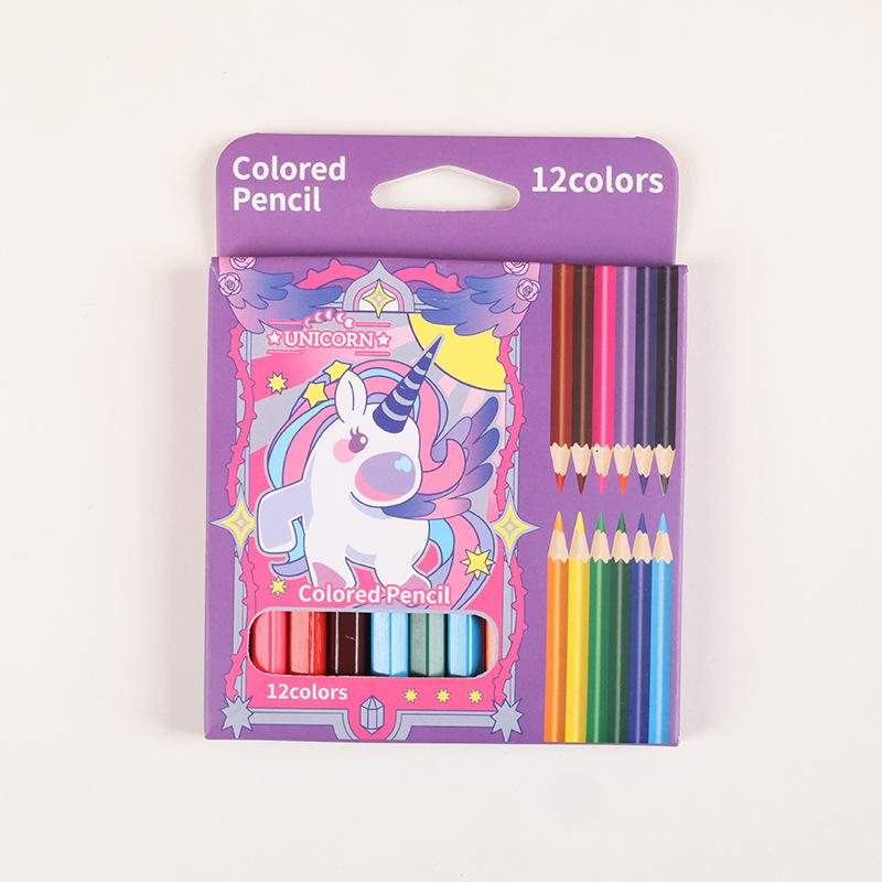 12 Short Colored Pencils for Kindergarten Art and Doodling