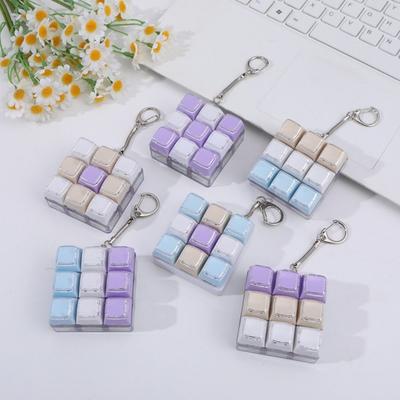 Anti Stress Finger 9 Keyboard Key Toy Gift Fidget Decompression Creative Bag Pendant  Boys Girls