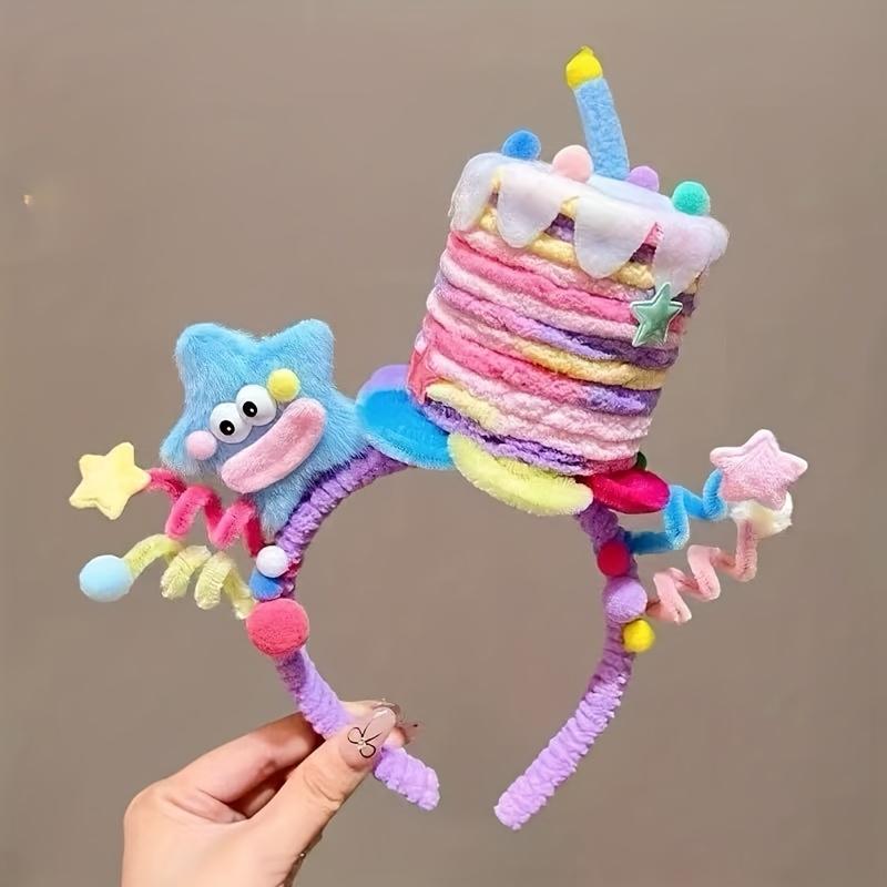 Twisty Twisty Stick Cake Hair Clip Hairband Birthday Photography Hair Clip Party Creative Novelty Headband 1PC