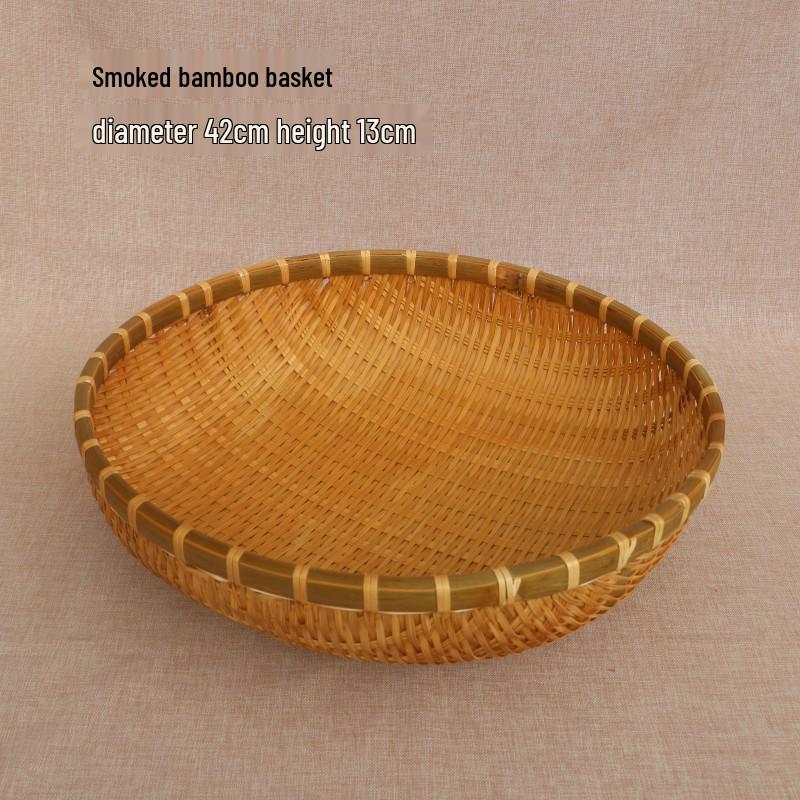 Bamboo Woven Winnowing Basket: Steamed Bun Storage, Vegetable Drainer, Rice Washer, Fruit Holder