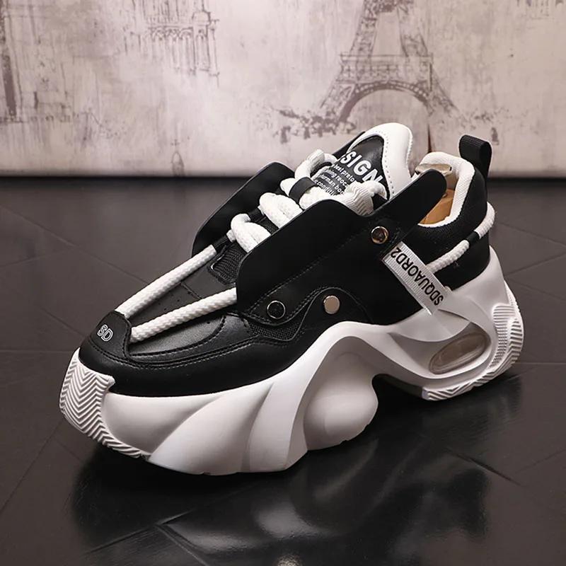 Pantofi sport pentru bărbați, pantofi sport cu talpă groasă, stil de brand de designer, pantofi sport pentru bărbați, pantofi sport cu talpă albă și plată, pantofi sport pentru bărbați
