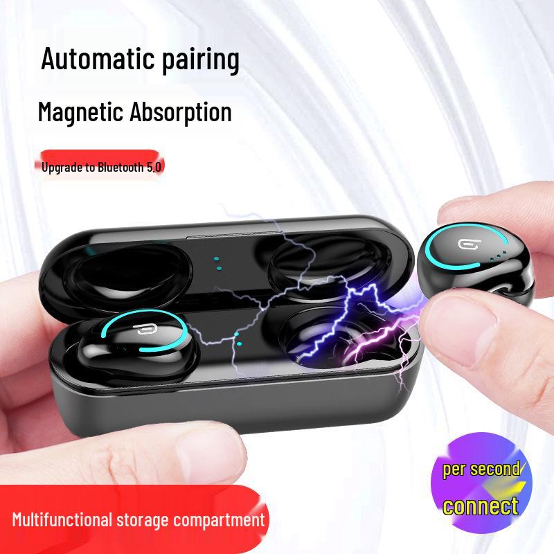 Waterproof Bluetooth 5.0 Sports Earphones: Dual Ear Stereo Mini Wireless with In-ear Charging