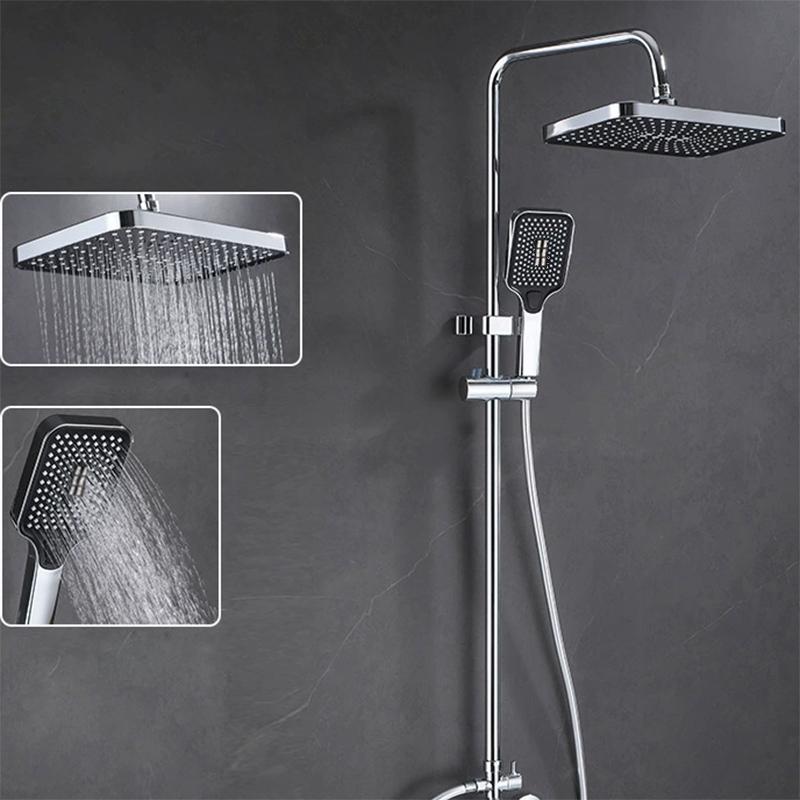 14 Inch Big Panel Large Flow Supercharge Ceiling Mounted Shower Head Set 3 Modes High Pressure Rainfall Shower Faucet Accessorie