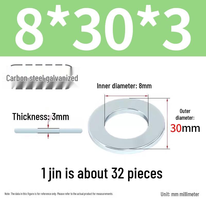 Oversized Thickened Galvanized Iron Flat Washer M2M3456810-M6
