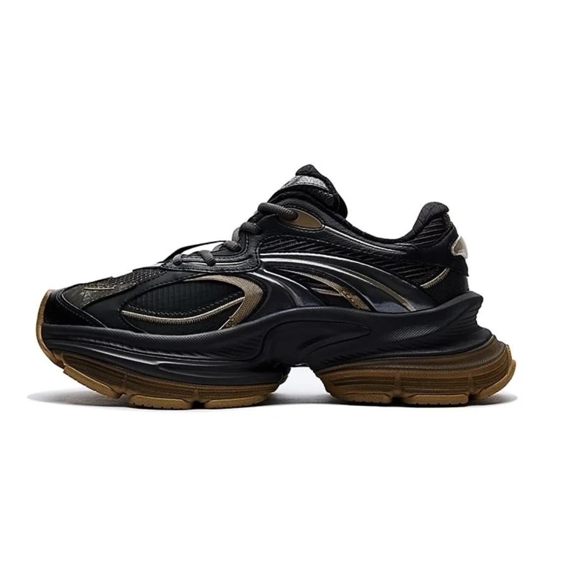 

New Anta Anti Slip And Wear Resistant Height Increasing Low Top Chunky Sneakers Men s Black Gold 112518899X-2 39