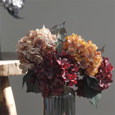 1 Bund Hochzeitsdeko Künstliche Blumen Herbst Seidenhortensie Vase für Weihnachten Heimdeko Brautstrauß Wandset Günstig