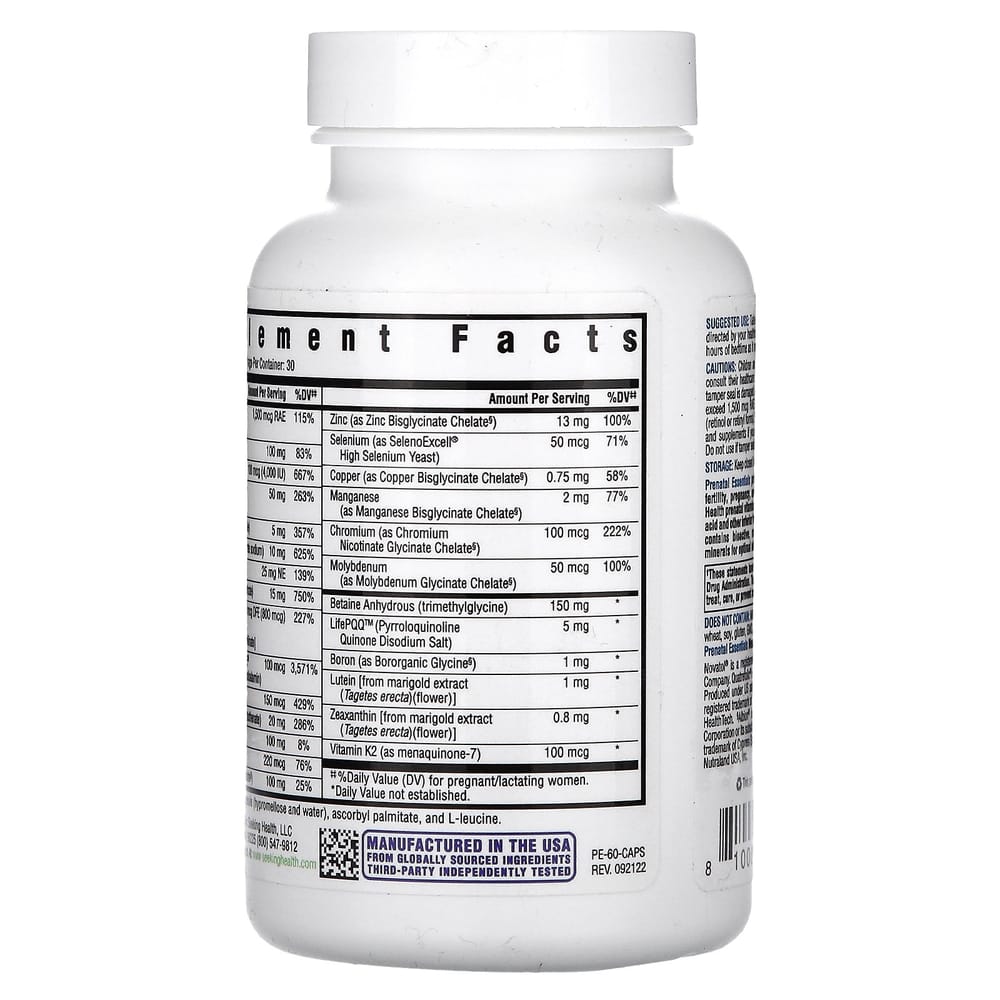 Seeking Health Pränatale Essentials Gemüsekapseln, 60 Stück