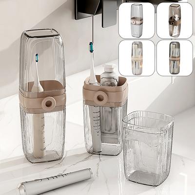 Travel Toothbrush Case2 In 1 Portable Toothpaste Organiser Box for Home OutdoorHousehold Storage Cup Bathroom Accessories