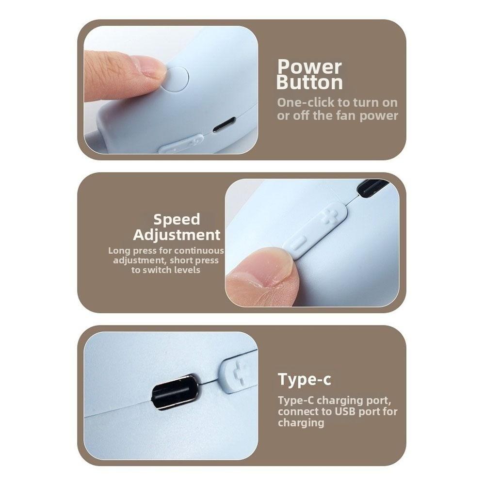 360° Bendable Neck Electric Fan USB Rechargeable Around Neck Cooler Hanging Neck  Fan  Lazy People