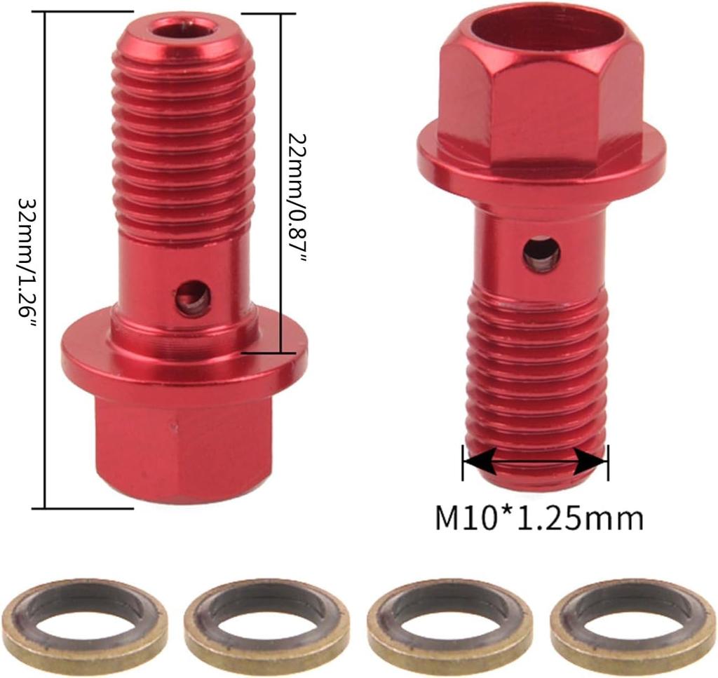 2pcs Banjo Washers M10x1.25mm for Banjo Bolts and Fitting Banjo Gasket Sealing Washers Brake Calipers