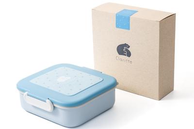 Claritte In Sky Blue Bento Leakproof Lunch Large Capacity Silicone Dishwasher and Microwave Safe [Made Japan] Box, Box, 800ml, Lid,