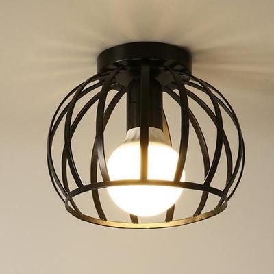 Retro Ceiling Light Loft for Bedroom E27 Indoor Vintage Iron Ceiling Lamp Cozy Decor for Home Corridor Aisle 110V 220V Black