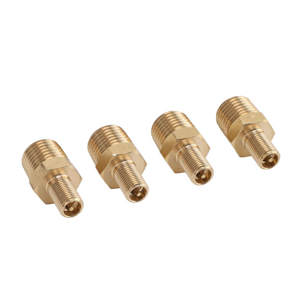 4Pcs Tank Valve 1 4in NPT Male Thread 200PSI Standard Valve Core Brass Valve with Sealing Caps for Car Repair