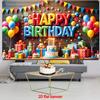 2D Kids Birthday Banner 2D Flat Printing Colorful Happy Birthday Party Background Flag