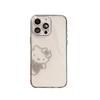 Cute Kt Cat Three-Dimensional Rhinestone Mobile Phone Case For Iphone16Promax Transparent Apple 15 Sweet And Light Luxury 17