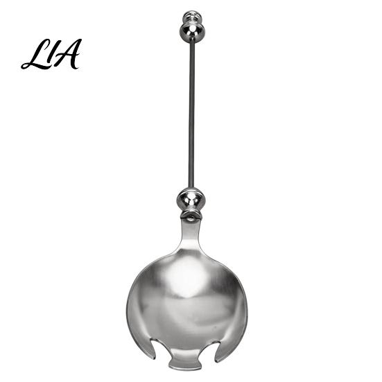 Metal Salad Spoon Beadable Stainless Steel Spoon, DIY Beaded Dessert with Blank Handle Handle, 2-in-1 Kitchen Fork Flatware Tableware