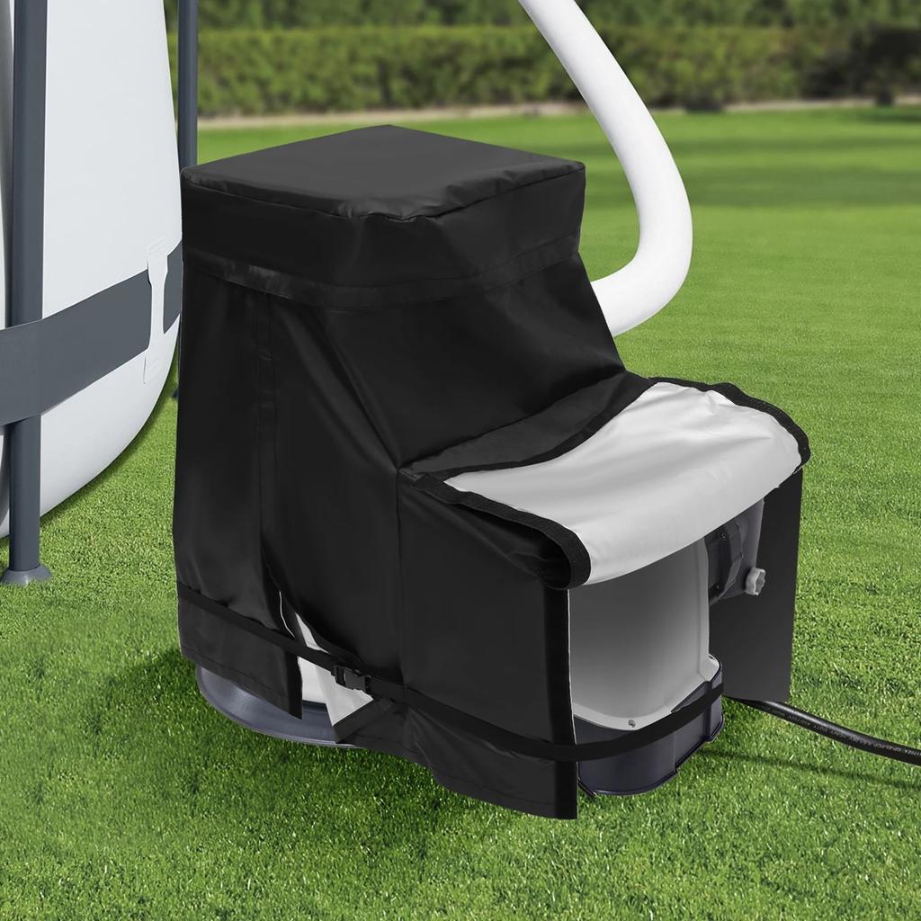 Pool Pump Cover,Waterproof Anti-UV Above Ground Pool Pump Cover, Tightly Strapped Pool Pump Cover For 4-16inch Filter Pump