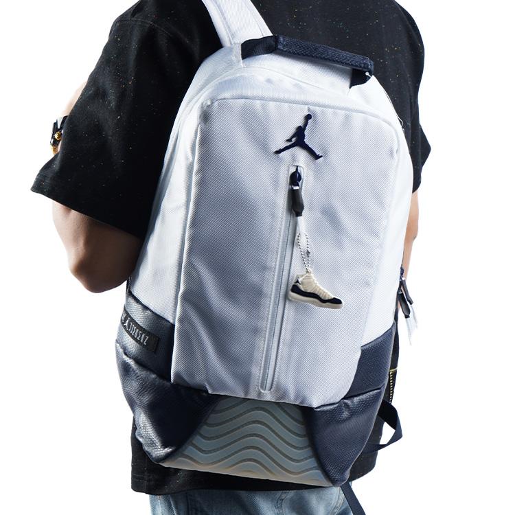 Jordan Polyester Polyurethane Backpack Unisex White Obsidian Color (Unisex) Backpacks HA4470 100