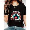 Ladies 100 Day Sweet Donut Rainbow Pattern T Shirt Casual Soft Vintage Comfortable Designer Clothes Stylish Homme