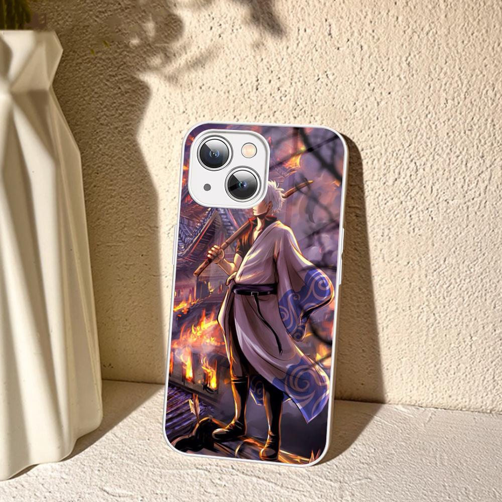 Animation G-Gintama Phone Case For IPhone 14 13 12 Mini 11 Pro XS Max X XR 14 Plus Tempered Glass Cover
