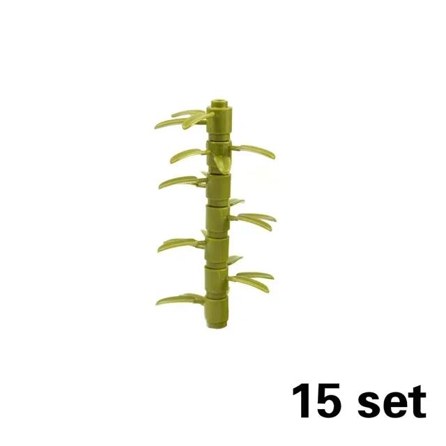 MOC Plants Accessories Bricks 3471 2435 6064 3778 City House Trees Pine Prickly Bush Green Grass Military Building Toys