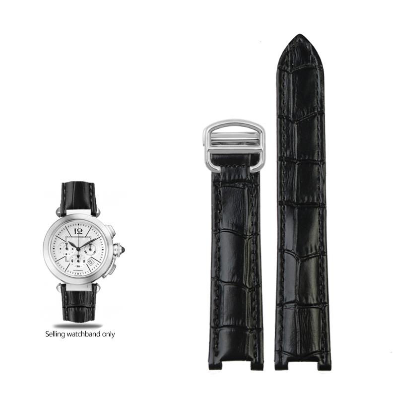 

Ремінець з коров ячої шкіри увігнутий 18*10 мм 20*12 мм коричневий чорний з телячої шкіри браслет розкладна застібка для ремінця годинника Cartier PASHA W3108 18mm-10mm