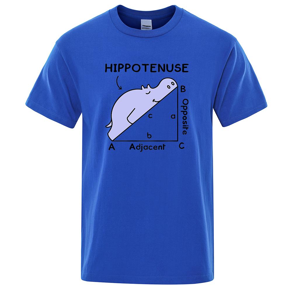 Cotton Tee Hippotenuse Opposite Adjacent Funny Printed Men Women T Shirts Trigonometric Functions Cotton Short Sleeve Streetwear T-shirt