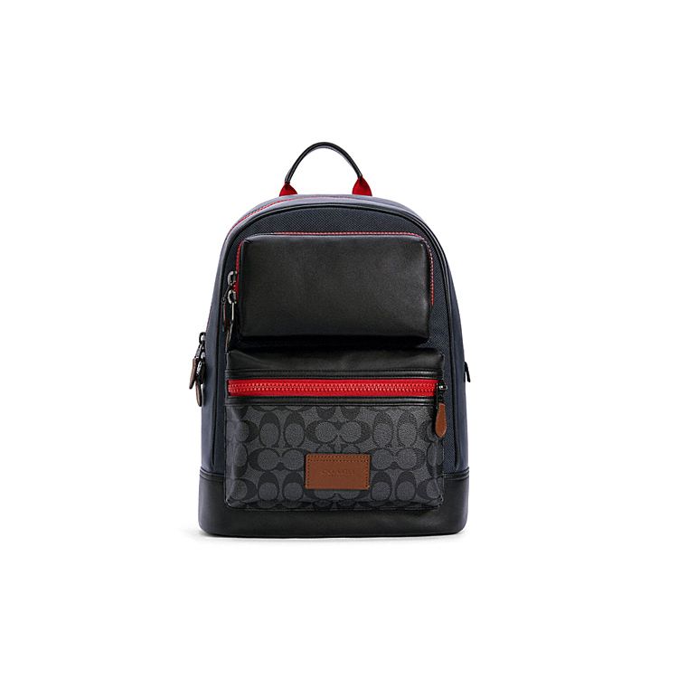 

Coach Rider Printed Color Block Coated Canvas And Calfskin Backpack Men Backpacks Dark-Blue C4146-QBSP8 Basic Set (Bag+Dust Bag)