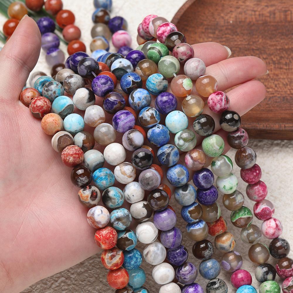 6/8/10mm Natural Stone Semi-finished Beaded