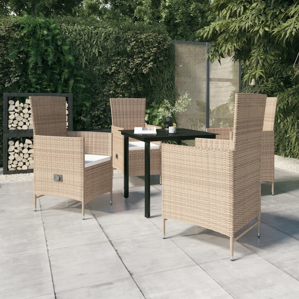 Ensemble à manger de jardin avec coussins 5 pcs