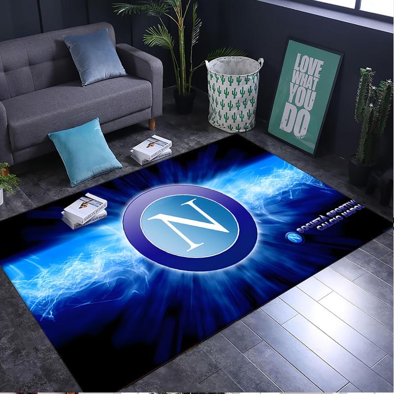 1PC Rug Electric Blue Napoli Logo Carpet, Chair Rug,Area Rug for Office Bedroom Living Rooms Bedroom, Doormat Decor Christmas Fan Gifts
