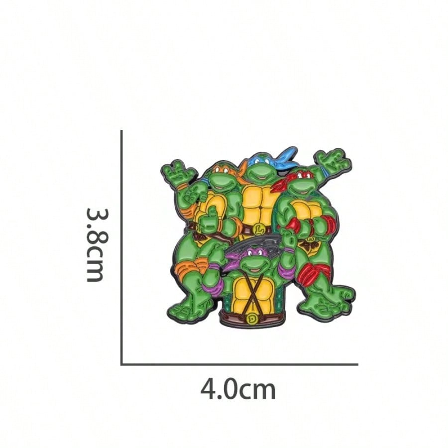 Teenage Mutant Ninja Turtles Character Pin: TMNT Cute Cartoon-Style Metal Enamel Pin Accessory for Clothing and Backpacks
